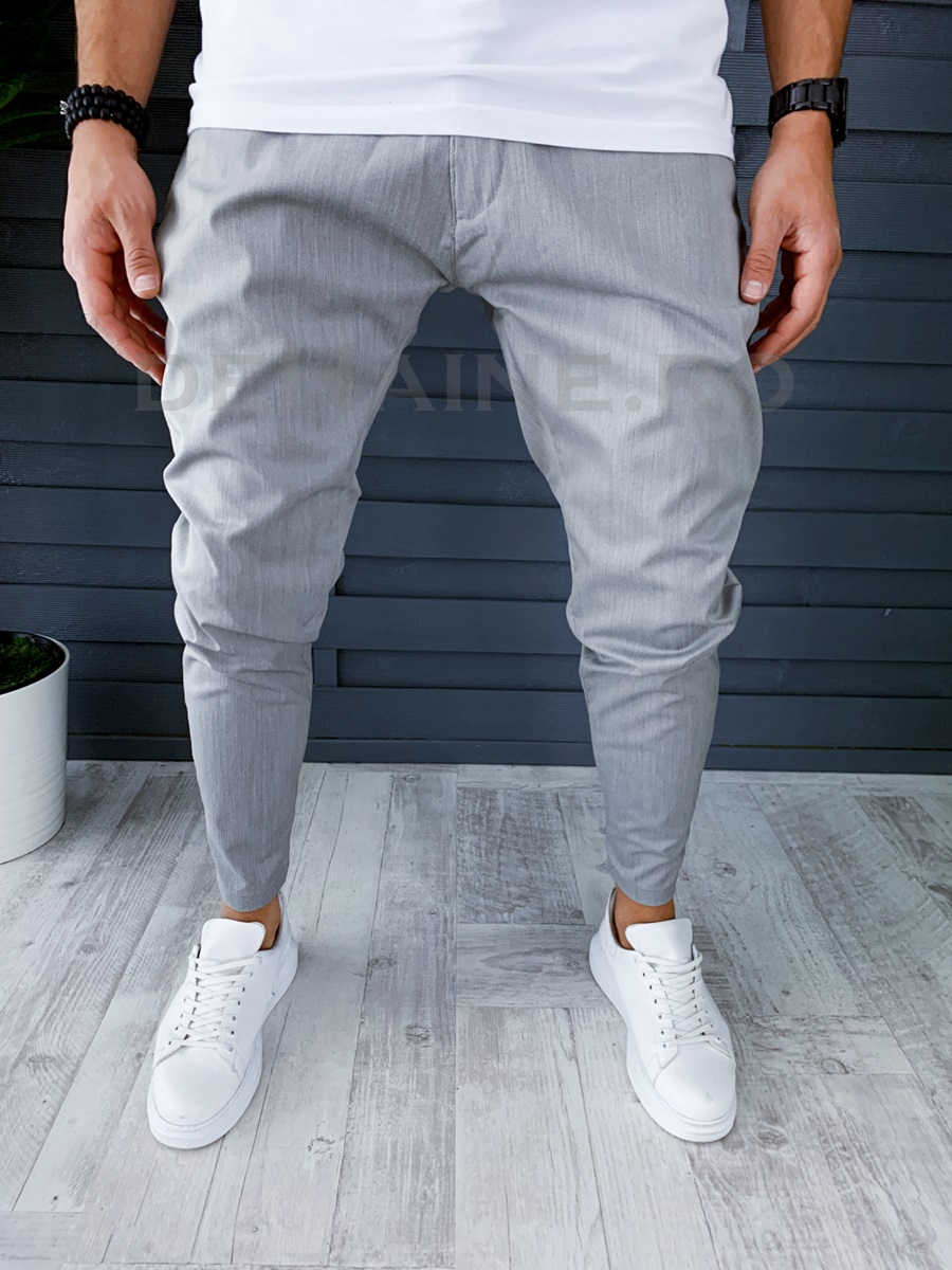 Pantaloni barbati gri deschis smart casual ZR P18013 O2-4